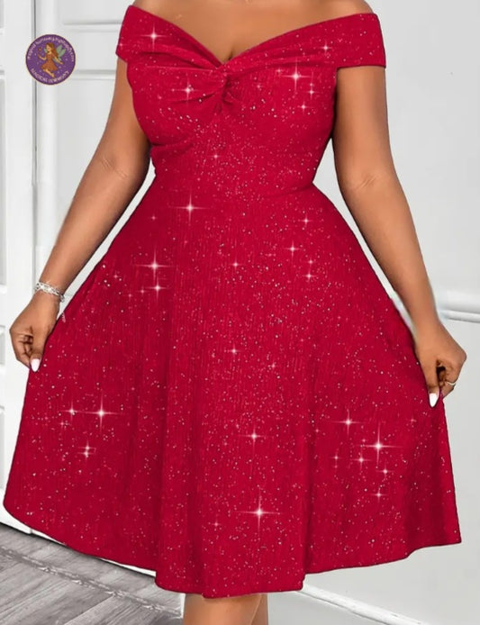 Plus Size Twist Backless A-Line Dress