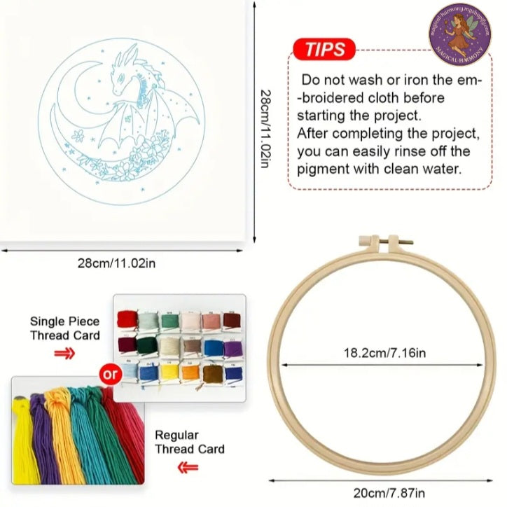 Black Dragon DIY Embroidery Kit