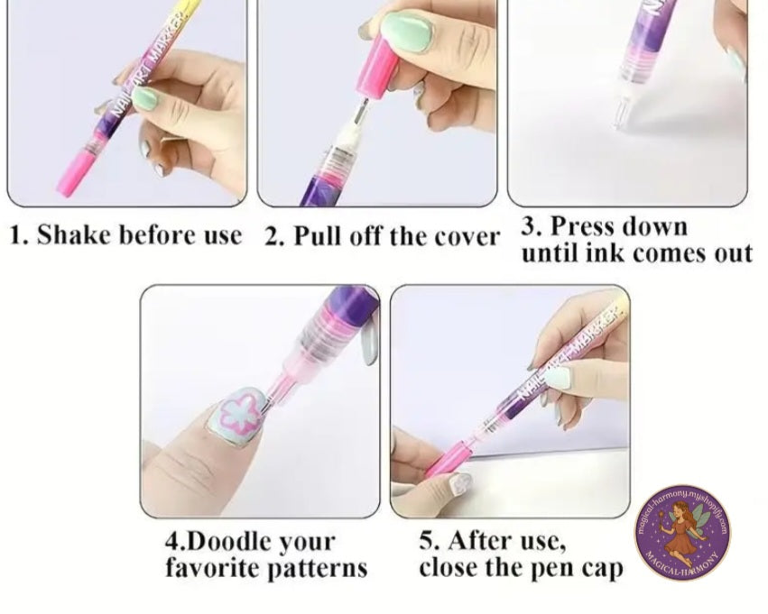 12-Color Nail Art Pen Se