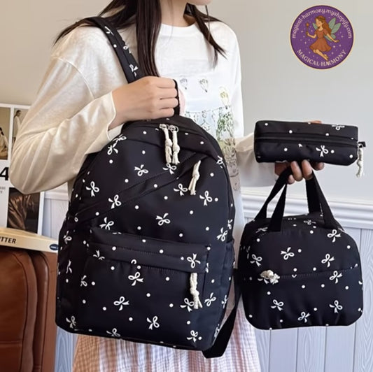 3-Piece Bow Backpack Set