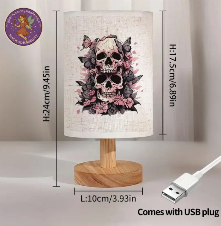 USB Skull And Rose Lamp