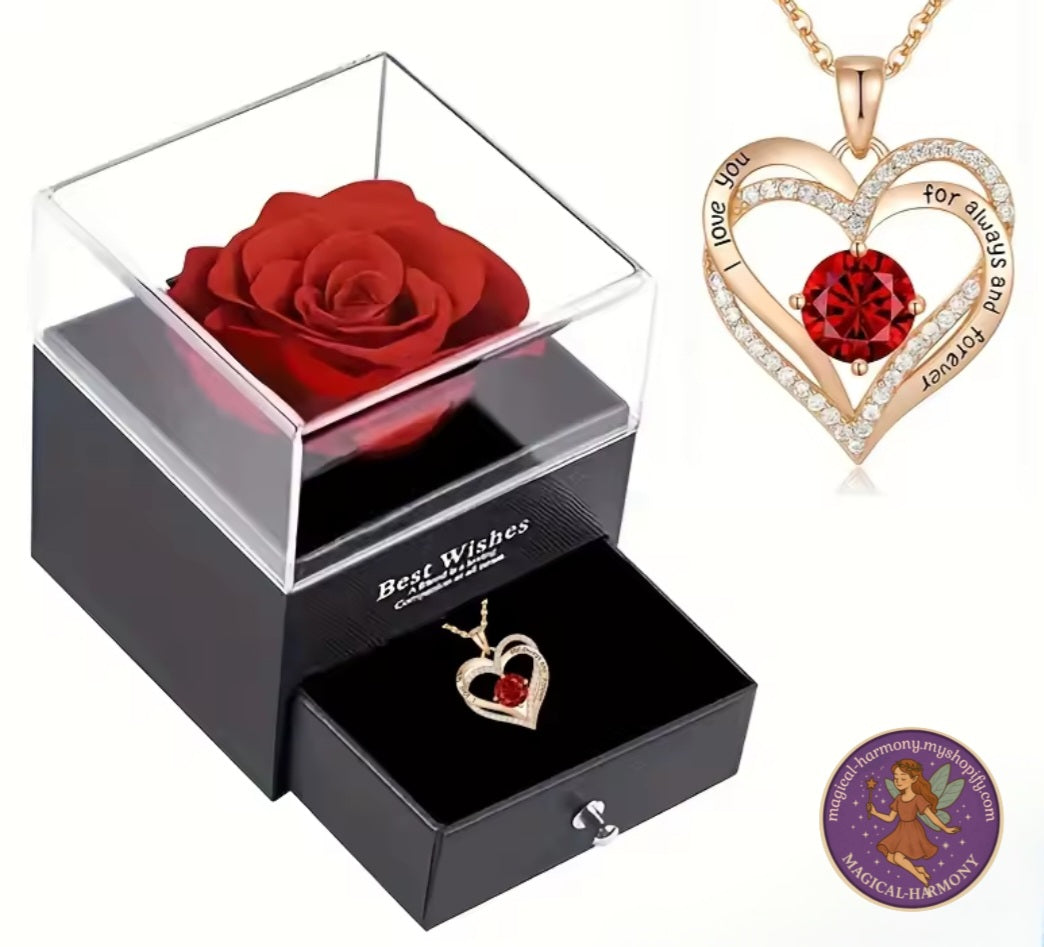 Luxury Red Zircon Pendant Necklace.
