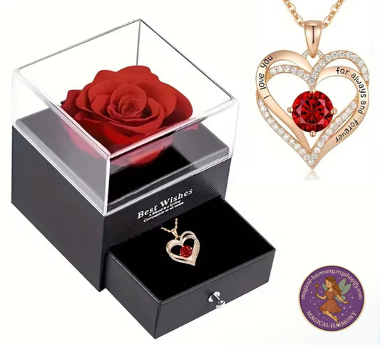 Luxury Red Zircon Pendant Necklace.