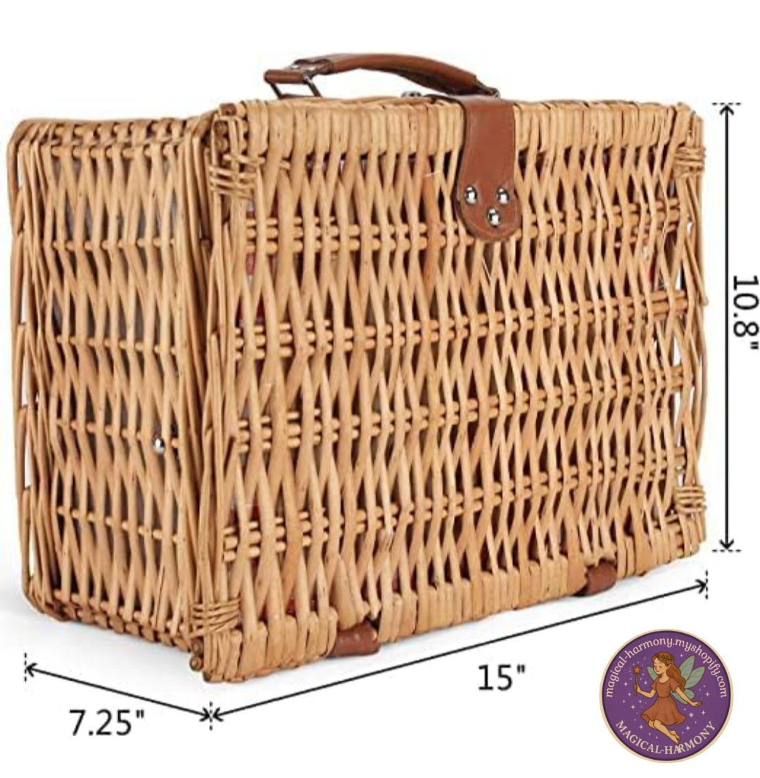 Wicker Picnic Basket For 4